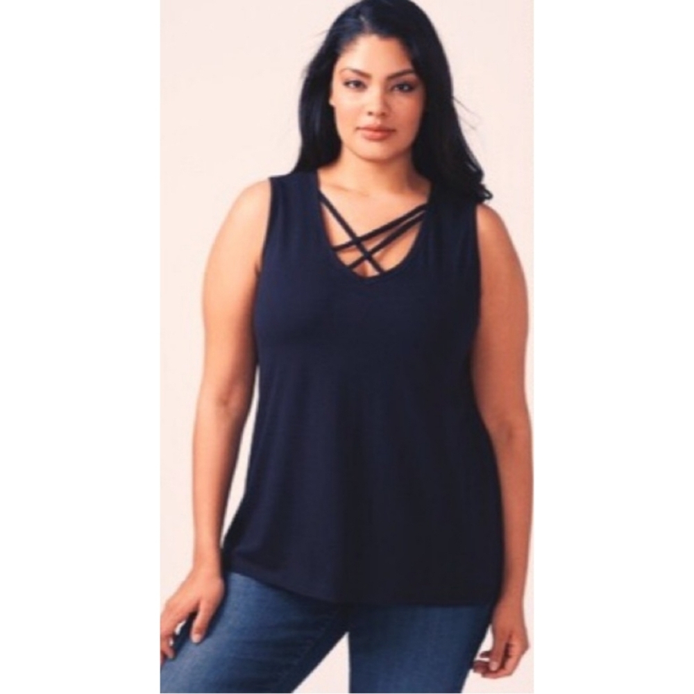 Lane Bryant Strappy Tank top Black Size 22/24